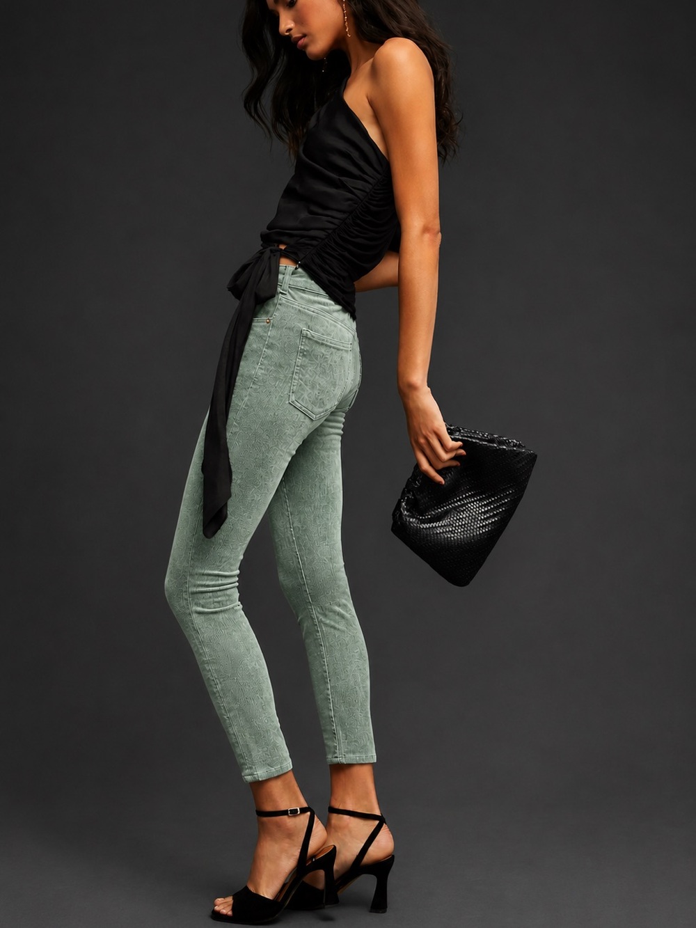 Pilcro Anthropologie Pants Womens Size 26 Green Corduroy High Rise Skinny